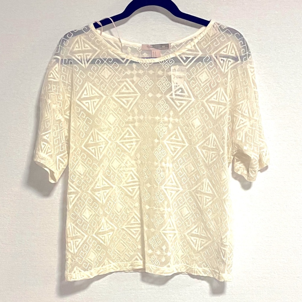 NWT Cream sheer top